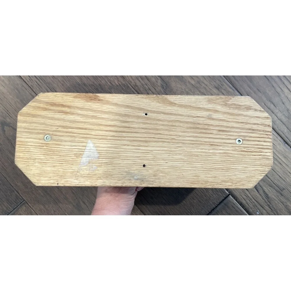 Vintage Gaylan Industries Solid Oak Wall Mount Hair Dryer Curling Iron Holder